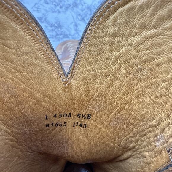 Charlie 1 Horse Lucchese Tan Mad Dog Size 6.5 Distressed Goat Leather Western - Picture 12 of 12